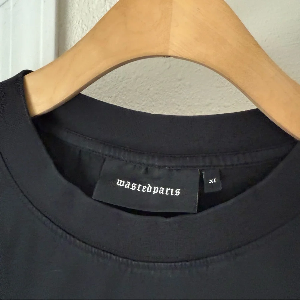 WASTED PARIS black cotton floral graphic crew neck short sleeve‎ tee t-shirt
